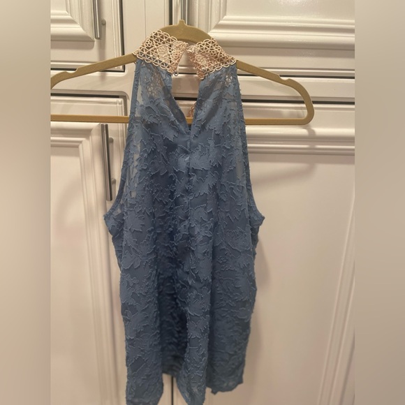 Vintage blue halter style top - Picture 2 of 6